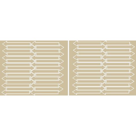 Adesivi a forma di freccia, 10x2 cm, 60 pezzi, beige lucidi.