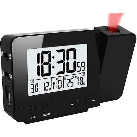 Réveil à projection, réveil numérique, horloge à affichage LED avec rétroéclairage et fonction snooze, format 12/24 heures (1/5)