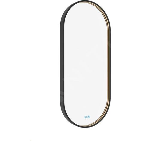 Nimco - Miroir avec éclairage LED, 50x100 cm, touches tactiles, noir ZPC 32004LVX-90 (1/5)