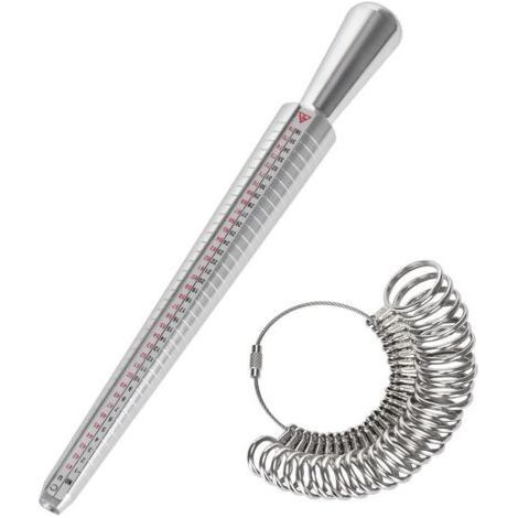 FENOPLASTICA41 à 76 Mesure de Taille de Doigt Jauge Anneaux Outil de Bague avec 3 Echelles de Mesure (eu, us, uk) (1/2)