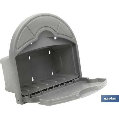 COFAN soporte pared para manguera con cajón , Soporte de pared para mangueras de riego. Este producto es muy práctico y versátil. Es utilizado para el almacenamiento de la manguera
