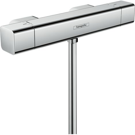 Hansgrohe – Mitigeur thermostatique de douche 15773000 – Finition chrome – CoolContact pour sécurité – EcoStop 9 l/min – Entraxe 150 mm