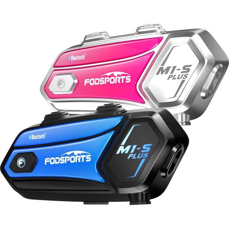 M1-S Plus - Intercom Moto pour 10 Pilotes, avec Messages Vocaux en Français, Appairage Rapide, Partage de Musique, Radio FM, Micro Muet et 3 Effets Sonores (1/5)