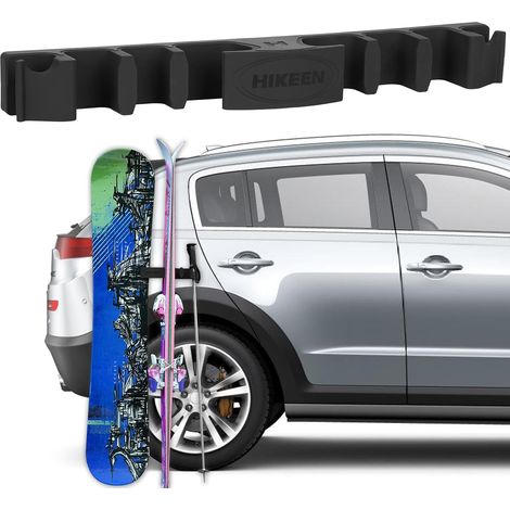 Porte-Skis pour Voiture, Porte-Snowboard Magnétique en Silicone, Support de Rangement de Ski pour Véhicule, Porte-Bâtons de Ski pour 4 Paires de Skis ou 2 Snowboards (1/5)