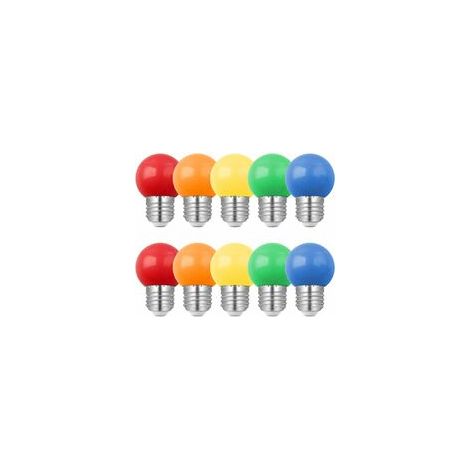 Packung mit 10 B22 1W LED-Lampen, farbiger Bajonettsockel, Mini-Globuslampen G45, rot, grün, blau, orange, gelb, für Hochzeiten, Halloween und Weihnachten (grün)