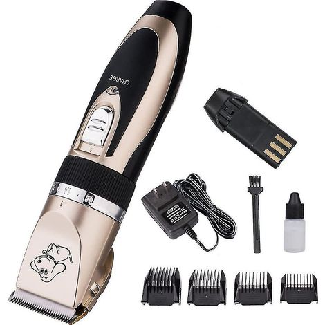 CREA Tondeuse professionnelle pour animaux de compagnie Tondeuses de toilettage Tondeuse à raser + Kit de peigne 4 pièces pour toilettage pour animaux de compagnie Chiens / Chats / Lapins Ele électriq (1/5)