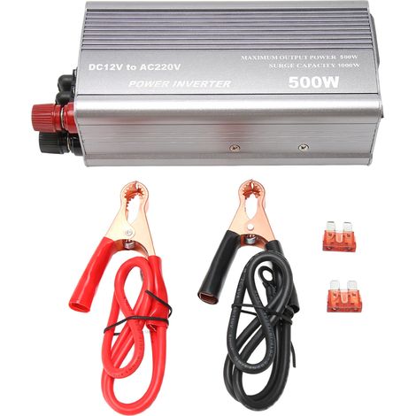Convertisseur de puissance 500W 12V à 220V protection surchauffe pour voyage vacances travail à distance (1/5)