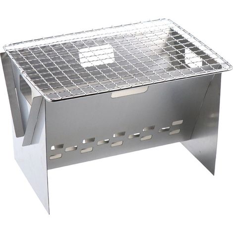 Foyer de camping en acier inoxydable Mini pliable brûleur à bois avec sac de rangement pour cuisson en plein air (1/5)