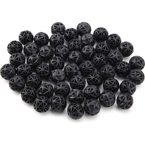 35 pcs Bio Balle, 26mm Balle Biologique pour Fish Tank Pond Aquarium Fontaine Cascade Filtration et Nettoyage (Noir) (1/5)