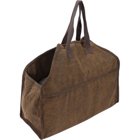 Sac de rangement portable en toile pour bûches, accessoires de cheminée (1/5)