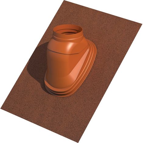Ubbink – Solin de toit 25 - 45° UBIFLEX ocre D60/100 et 80/125 – Pour chantiers humides – Résistant aux intempéries (1/3)
