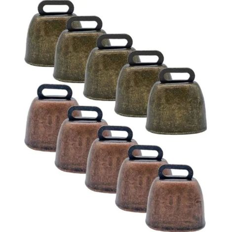 HOXILEELEOLot de 10 cloches pour vaches - Cloches décoratives - Cloches pour vaches - Cloches de pâturage - Cloches en métal - Cloches pour (1/4)