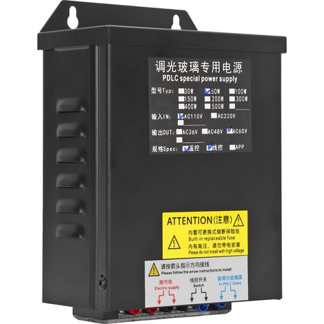 Alimentation 50W pour Verre Intelligent PDLC avec Télécommande - 110V AC (1/5)