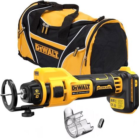 Dewalt DCE555N XR Brushless 18v Drywall Cut Out Tool Bare + 2 Collets + Tool Bag (1/5)