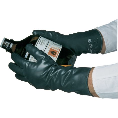 Guanto chimico Butoject 898 Taglia 8 nero EN 388, EN 374 DPI III