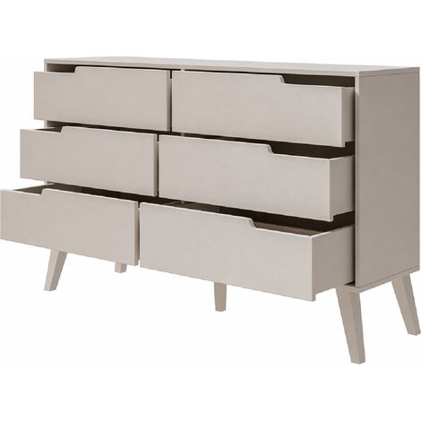 Cassettiera 6 Cassetti In Melaminico Mobile Capiente Stile Nordico E Minimal Per Organizzare Camera Da Letto Corridoio Soggiorno E Ingresso 137 X 80 X 40 Cm Cashmere (1/5)
