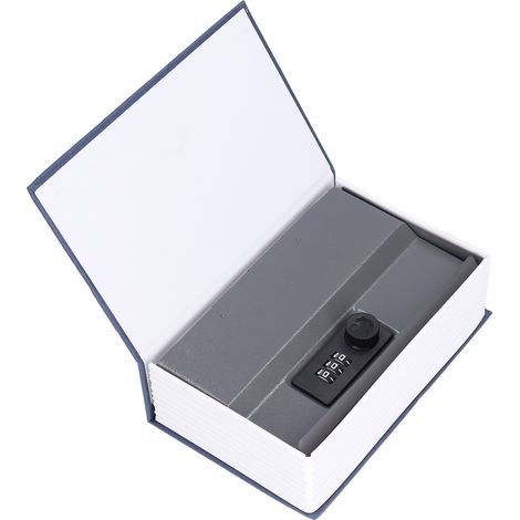Coffre-fort en acier imitation livre bleu, modèle classique à serrure à code, boîte secrète cachée haute sécurité. (1/5)