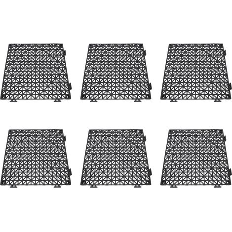 Non-slip drainage mat, 6-piece PVC floor tiles (1/5)