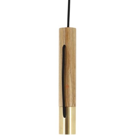 Xanlite – Suspension Tempo en bois et laiton culot E27 120 cm – Pour ampoule LED décorative – COSDETEBOL