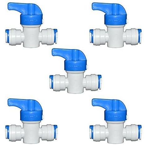 YMYNY 5 Stück Absperrventil Wasserhahn Armatur 1/4 Zoll OD Schlauchverbinder (1/3)
