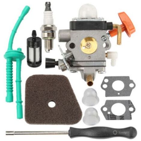 Carburateur pour Débroussailleuse STIHL FS90 FS110 HT101 FS130 FS100 FS110R KM110R KM130 HL100 HT100 FS100RX FS130R FS87 FS100R KM90 KM90R KM100 KM110 KM130R avec Bougie d'Allumage etc (1/4)