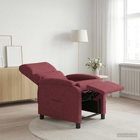 vidaXL Fauteuil inclinable Bordeaux Tissu (1/5)