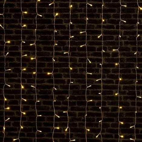 Paris Prix - Rideau Lumineux Led 30 Tombées 300cm Blanc Chaud (1/2)