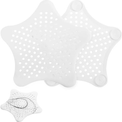 2 Pcs Filtre Evier Cuisine Silicone, Protection de Drain Evier avec Ventouse Attrape Cheveux Douche, Anti Bouche Filtre a Cheveux de Baignoire pour Salle de Bain Douche (1/5)