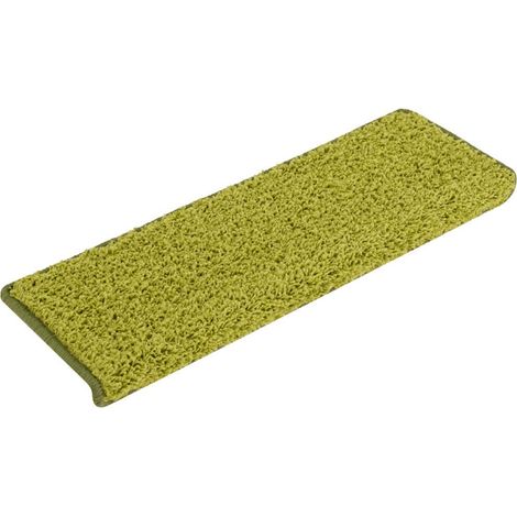 Maison Exclusive - Tappetini per scale 15 pz 65x21x4 cm Verde Bordo rettangolare (1/5)