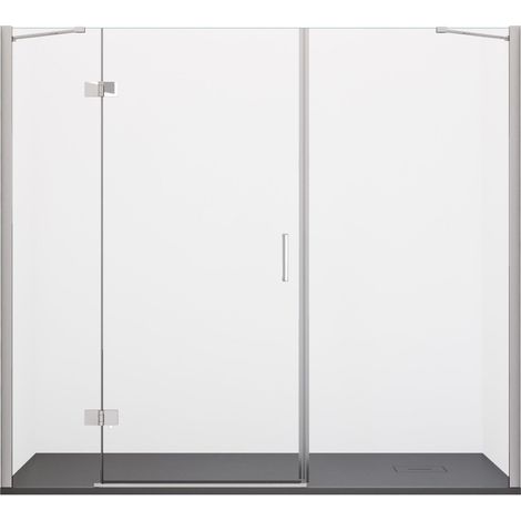 Porta Parete Doccia 180 cm 1 Anta Battente in Cristallo Trasparente 8mm H195 Bonussi Leonie (1/5)