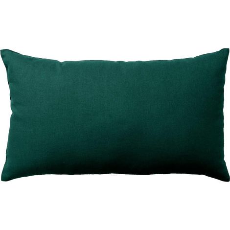 Coussin Déco Uni "Panama" 30x50cm Vert Foncé (1/2)