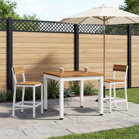 vidaXL Mesa de centro Natural y Blanco 49 x 48,5 x 36 cm (1/5)