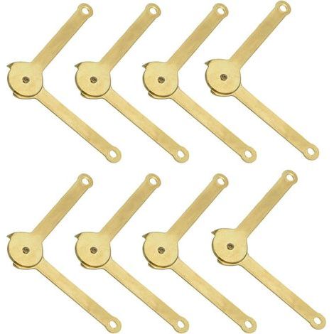 Cerniera di supporto per coperchio, set da 8 pezzi di cerniere di supporto in metallo per coperchio, girevoli a 180 gradi per armadi, portagioie, valigie, oro (1/5)
