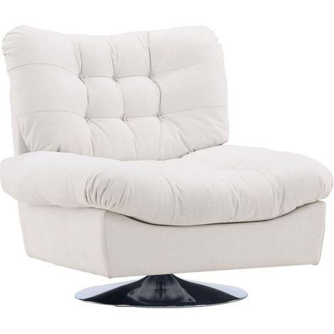 Fauteuil Design "Florens" 108cm Blanc Cassé (1/5)