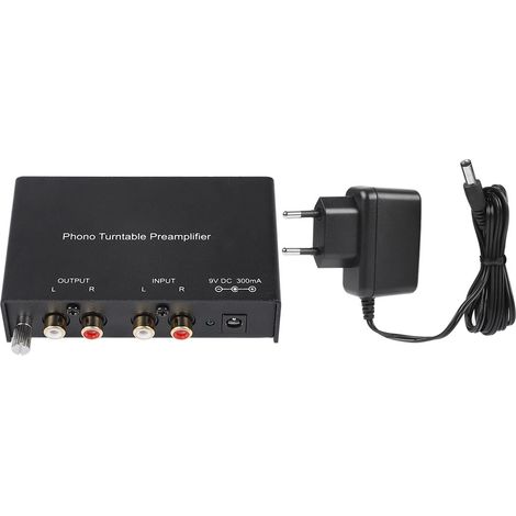 Préamplificateur Phono Double Canal avec Réduction de Bruit et Prise UE - Sortie RCA Haute Fidélité (1/5)
