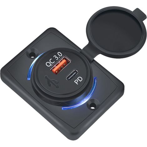 Chargeur Voiture - 18 W - QC 3.0 Et PD - Entrée 12-24 V - Sortie USB Unique - Étanche - Pour Camion Téléphone Tablette GPS - 1 Pièce (1/5)