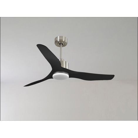 Modulo de KlassFan - Super destratificateur et ventilateur DC 166 cm Chrome pales bois noir avec Lumière 30 à 60 m² (1/5)