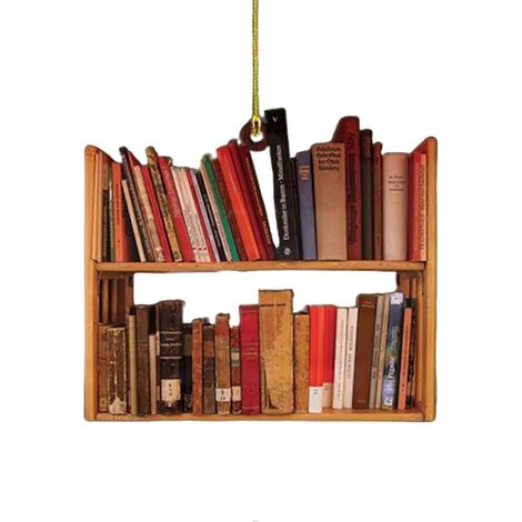 Décoration de sapin de Noël avec des livres empilés - Livre de lecture - Décoration suspendue D (1/5)