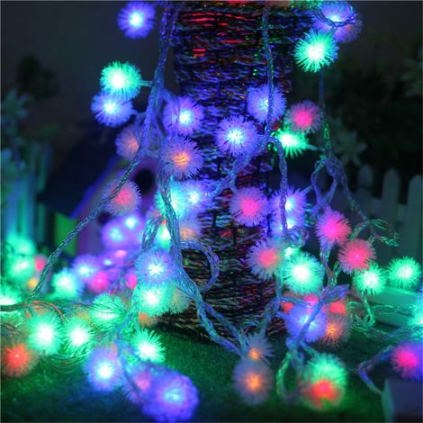 Guirlande Lumineuse À Boules De Neige - 80 LED - Chaîne Décorative Pour Arbre De Noël Porte Jardin Intérieur - 6 M - Fonction Fixe Et Clignotante (1/5)