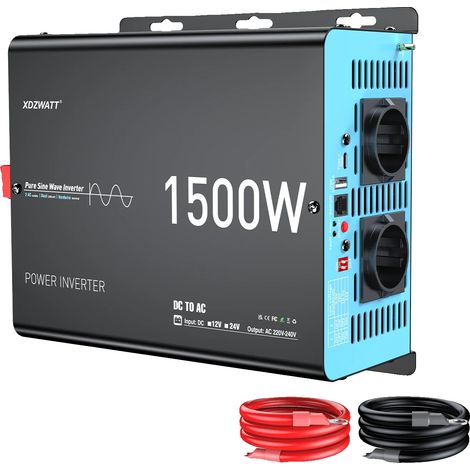 Onduleur, Conversion DC en AC, Haute Efficacité, 24V 1500W (3000W Pic) (1/2)