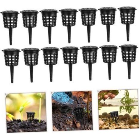 Lot of 100 plastic fertilizer baskets for plants, ideal for bonsai and aquatic plants.