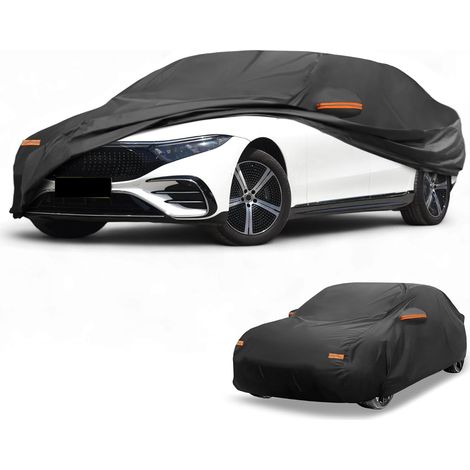 1 Pc Housse De Voiture Imperméable Anti-UV Pluie 190T-Pu Couleur Noir, Dimensions 415X170X120Cm, Longueur Jusqu'À 165 Pouces, Toutes Saisons, Protection Soleil Pluie, Respirante (1/5)