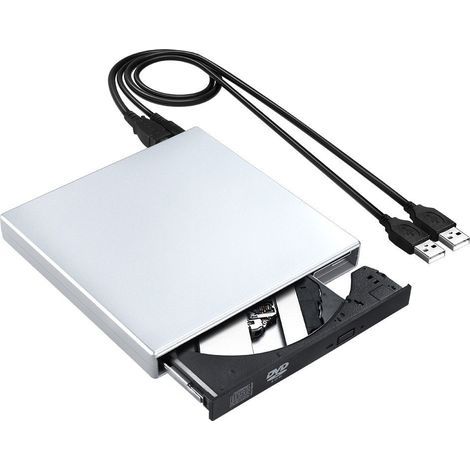 Lecteur Cd Dvd Externe - Usb 2.0 - Compatible Windows Et Mac - Pour Ordinateur Portable Et Fixe - Sans Alimentation Externe - 1 Pièce (1/5)