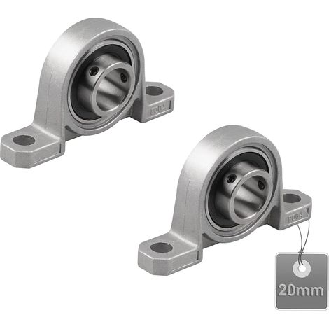 2 Pièces 20mm Roulements de Bloc d'oreiller, Palier Roulement, Roulements à Billes, Roulements Alliage de Zinc, Paliers a Semelle, Roulements à Billes, avec Base en fonte solide
