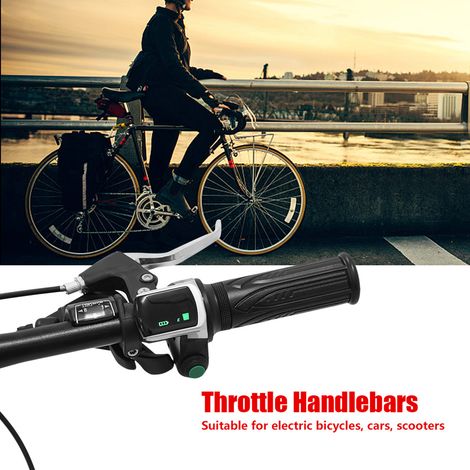 Poignée d'accélérateur étanche avec écran LCD, 1 paire, pour voitures électriques, vélo, Scooter (48V) (1/5)