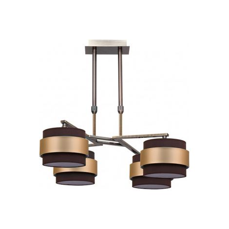 Lampada 4X Brema Pelle/Marrone-Oro 4xE14 (4075x60x60cm)