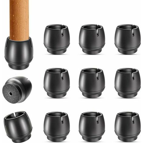 Patins de protection en silicone Triumph pour pieds de fauteuils à bascule (17-21 mm), compatibles avec les pieds de meubles ronds (lot de 10). (1/5)