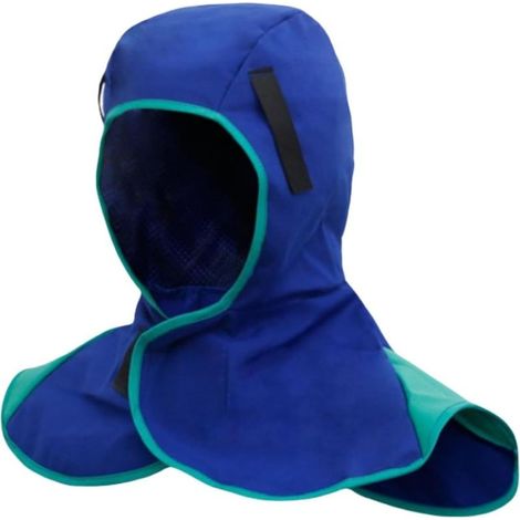 Capuche de soudure pour masques de soudage – Tissu coton 11-OZ résistant à la chaleur – Doublure maille coton – Ajustement Velcro (1/5)