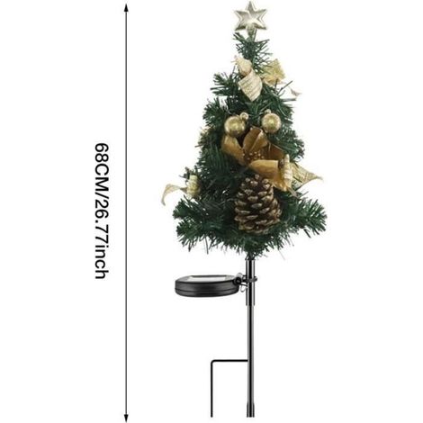 Lumières solaires - Arbre de Noël - 2 pièces - Vert - Extérieur (1/4)