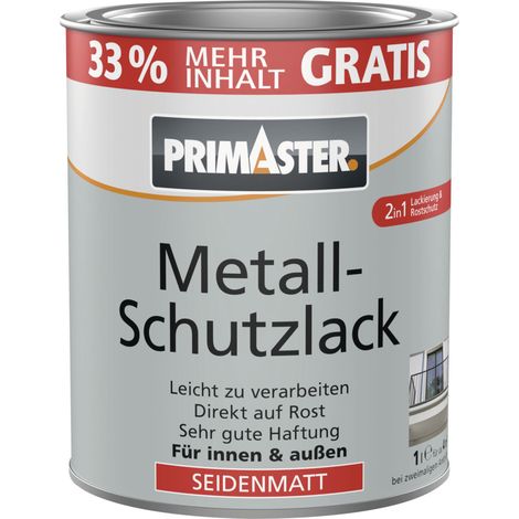 Primaster Metallschutzlack schwarz glänzend 1 L + 33% gratis